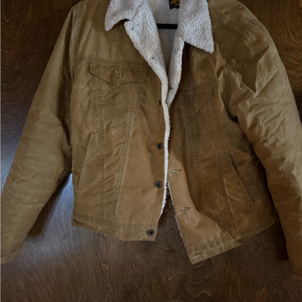 Men's Brave Star Tan Sherpa-Lined Jacket